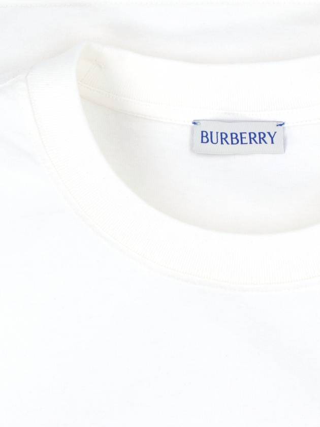 Embroidered Logo Cotton Short Sleeve T-Shirt White - BURBERRY - BALAAN 5