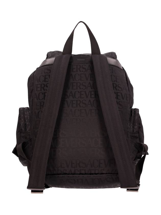 All Over Logo Print Nylon Backpack Black - VERSACE - BALAAN 4