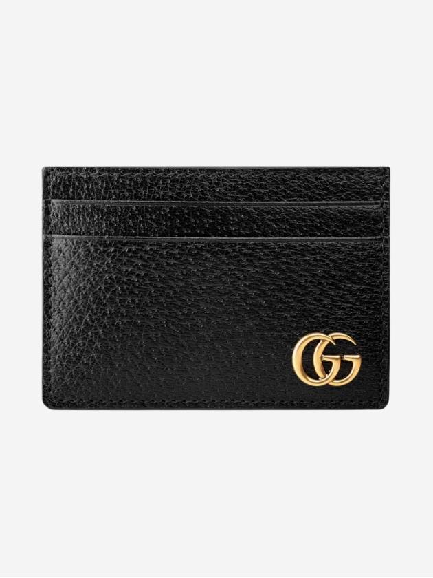 GG Marmont Leather Card Wallet Black - GUCCI - BALAAN 2