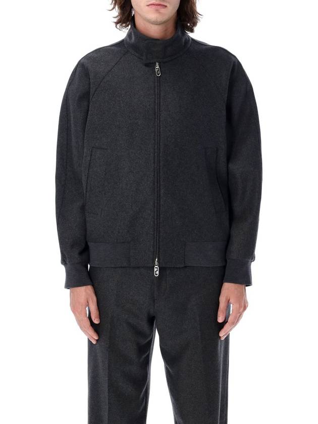 High Neck Cashmere Bomber Jacket Grey - FENDI - BALAAN 2