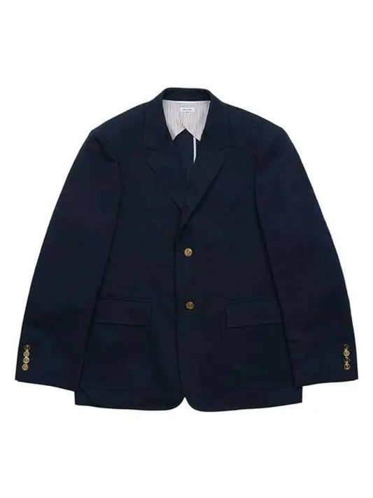 Dyed Gabardine Unconstructed Cotton Jacket Navy - THOM BROWNE - BALAAN 2