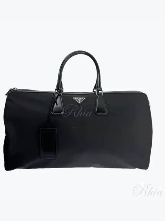 Re-Nylon Brushed Leather Duffel Bag Black - PRADA - BALAAN 2