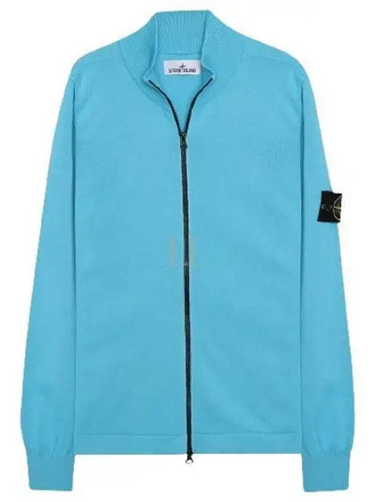 Soft Cotton Knit Zip-Up Jacket Blue - STONE ISLAND - BALAAN 2