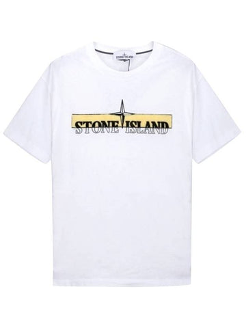 Logo Patch Short Sleeve T-Shirt White - STONE ISLAND - BALAAN 1