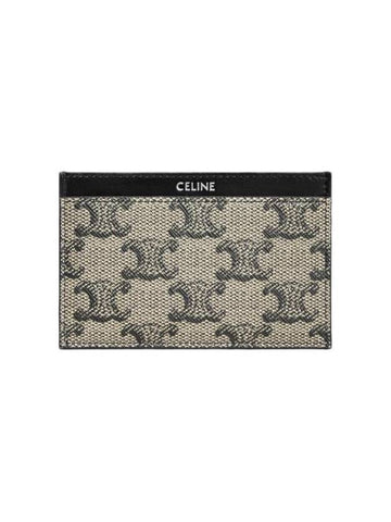 Card Holder Triomphe Canvas Calfskin Beige 10B702GC3 02SI - CELINE - BALAAN 1