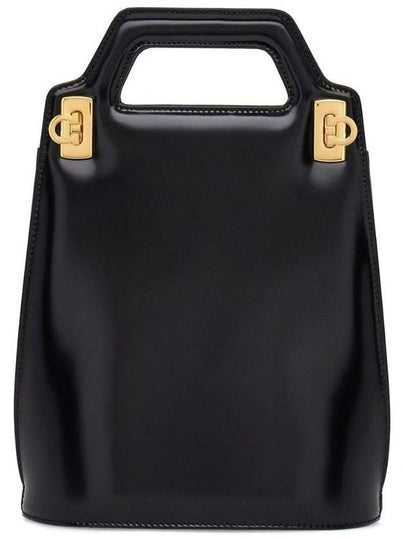 Wanda North South Mini Tote Bag Black - SALVATORE FERRAGAMO - BALAAN 2