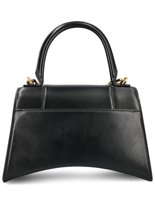 Hourglass Small Tote Bag in Shiny Box Calfskin Black - BALENCIAGA - BALAAN 3