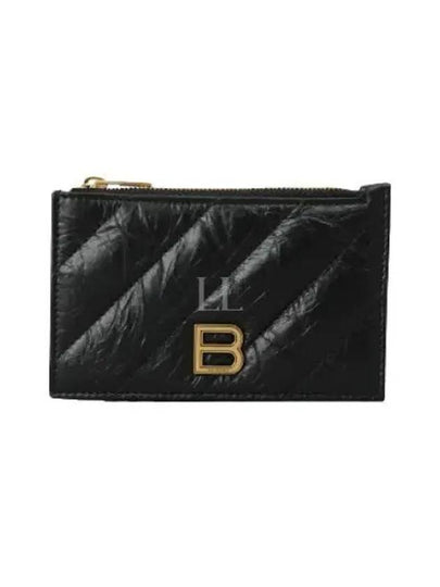 Crush Quilted Leather Long Coin Card Wallet Black - BALENCIAGA - BALAAN 2