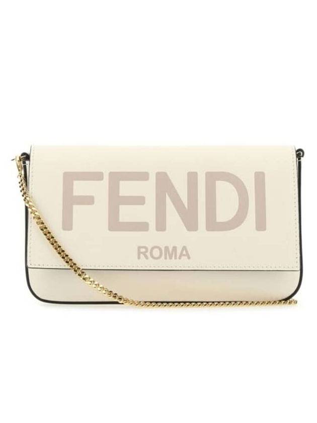 Debossed Logo Chain Cross Bag White - FENDI - BALAAN 1