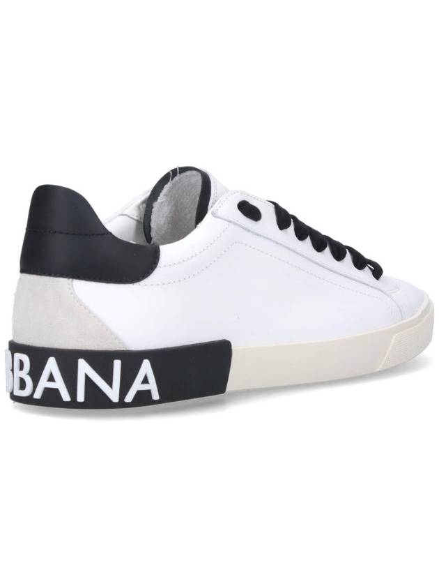 Calfskin Portofino Vintage Sneakers White Black - DOLCE&GABBANA - BALAAN 5