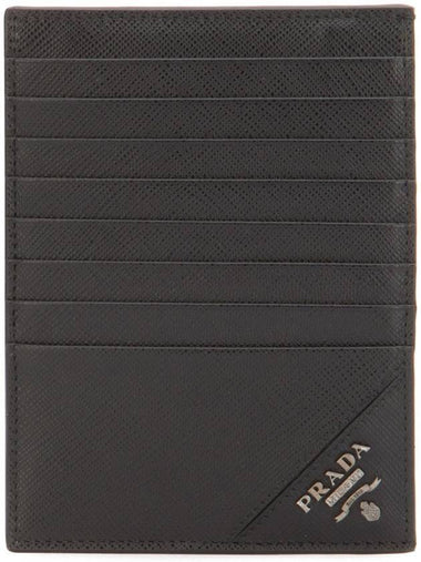 Logo Multi Pocket Card Wallet Black - PRADA - BALAAN 1