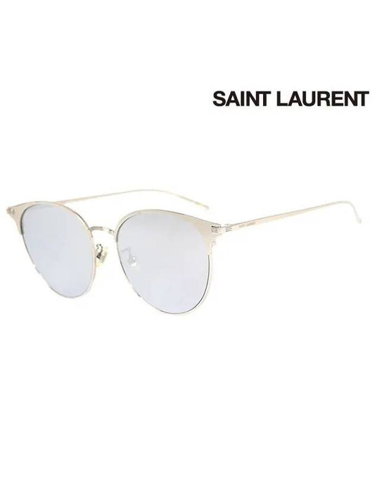 Eyewear Round Metal Sunglasses Silver - SAINT LAURENT - BALAAN.