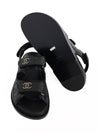 Women's CC Logo Velcro Sandals Gold Black - CHANEL - BALAAN 8