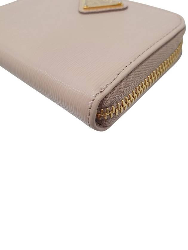 1MM268 Beige Vitello Move Gold Metal Logo Zip up Card Business Mini Wallet - PRADA - BALAAN 6