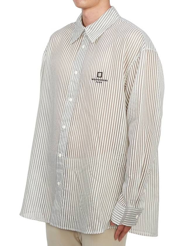 striped long sleeve shirt gray - WOOYOUNGMI - BALAAN 5