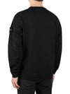 Logo Patch Cotton Crew Neck Sweatshirt Black - STONE ISLAND - BALAAN 5