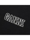 Embroidered Logo Cotton Sweatshirt Black - GANNI - BALAAN 5