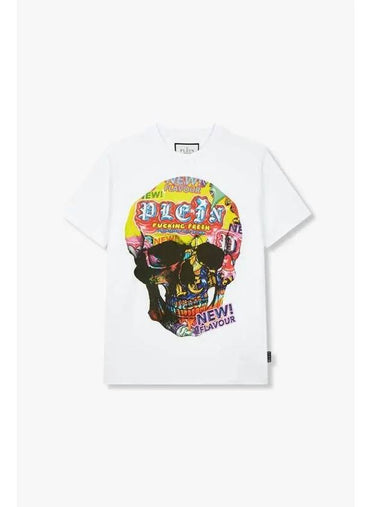 Men s Tutti Fruity Skull T Shirt White - PHILIPP PLEIN - BALAAN 1