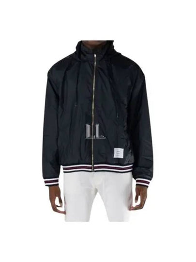 Logo Patch Ripstop Track Jacket Navy - THOM BROWNE - BALAAN 2