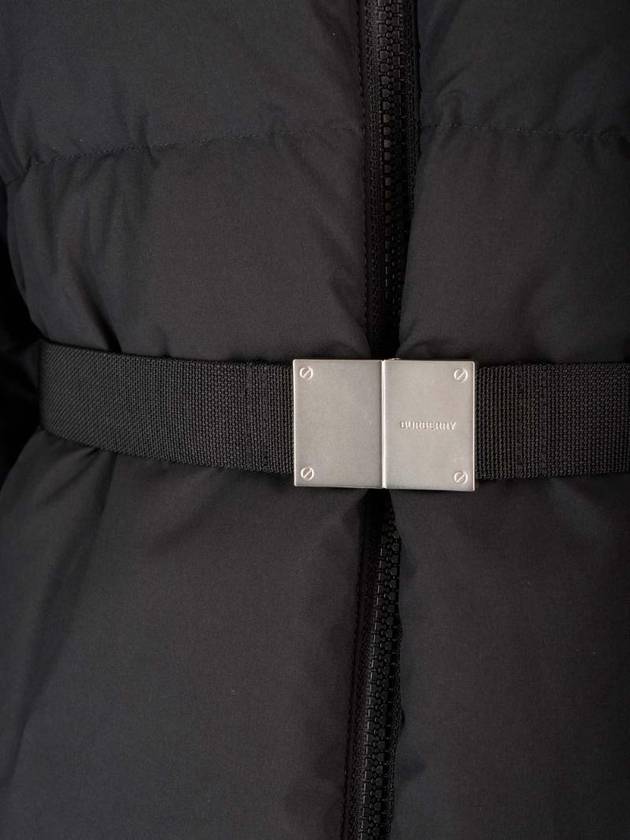 Logo Buckle Belt Long Hooded Padding Black - BURBERRY - BALAAN 5