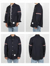 Three Stripes Armband Nylon Long Sleeve Shirt Navy - THOM BROWNE - BALAAN 3