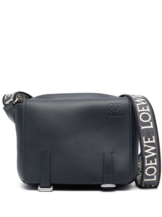 Military Leather Messenger Bag Deep Navy - LOEWE - BALAAN 1