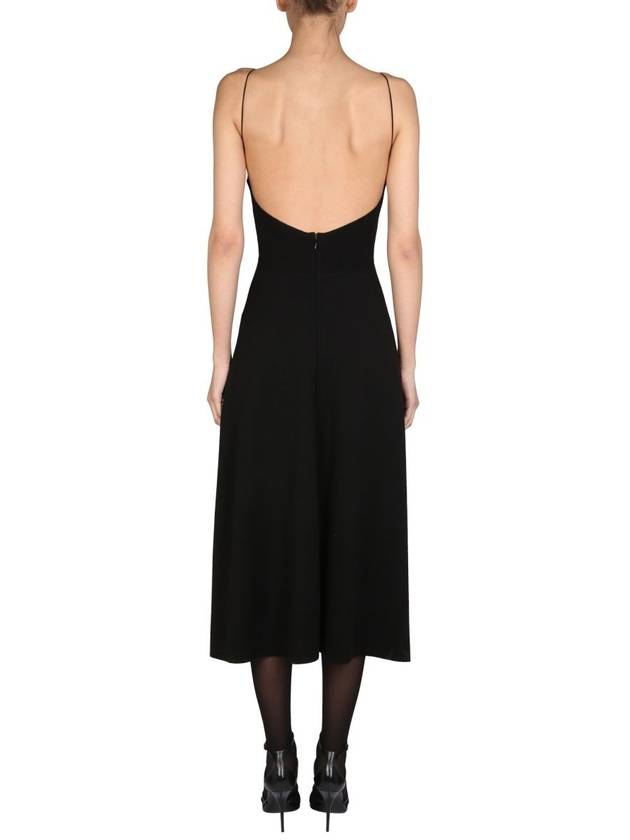 Women's Sleeveless Midi Dress Black - SAINT LAURENT - BALAAN 3