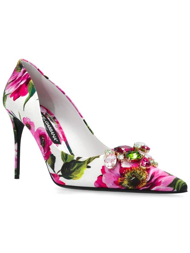 Dolce & Gabbana Floral Motif Heels, Women's, Multicolour - DOLCE&GABBANA - BALAAN 4