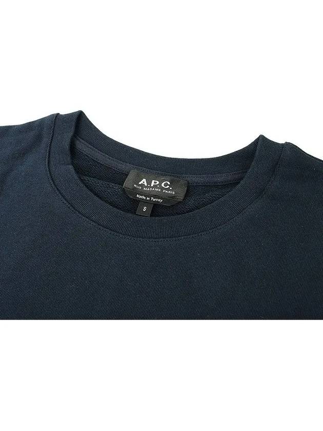 Men's VPC Logo Print Crew Neck Sweatshirt Navy - A.P.C. - BALAAN 4