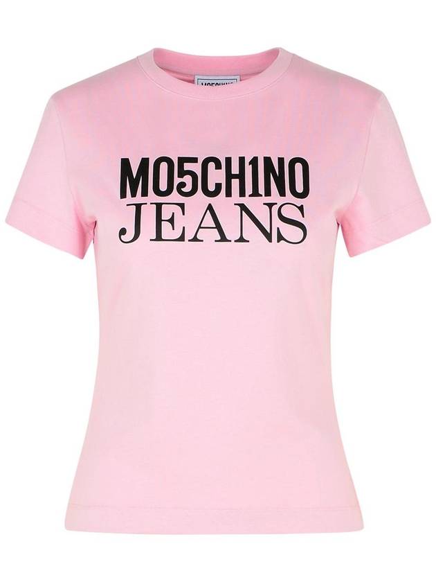 Moschino Jeans Pink Cotton T-Shirt - MOSCHINO - BALAAN 1