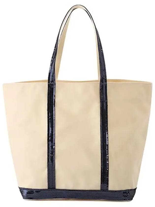 Cabas Moyen Sequin Tote Bag Beige - VANESSA BRUNO - BALAAN 6