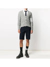 Classic Aran Cable V-neck Cardigan Light Grey - THOM BROWNE - BALAAN 4