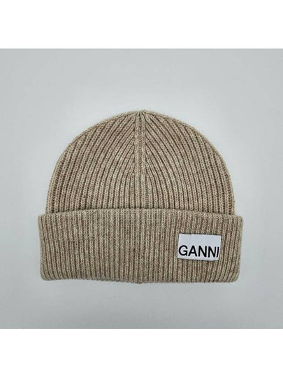 Women's Logo Wool Beanie Sand Beige - GANNI - BALAAN 2