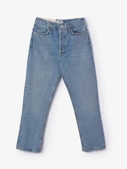 Riley High Rise Denim Straight Jeans Medium Indigo - AGOLDE - BALAAN 2