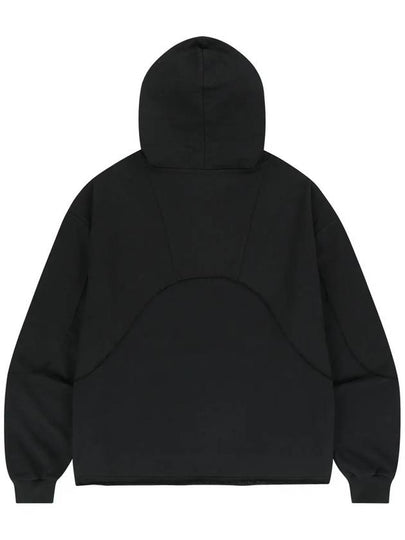 Curved Incision Heavy Sweat Hoodie Black - OFFGRID - BALAAN 2