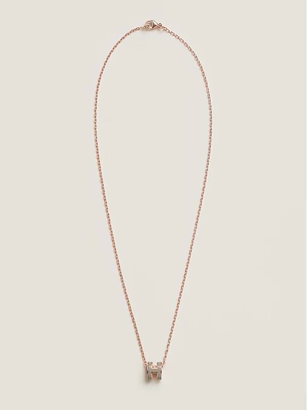 Mini Pop H Pendant Rose Gold & Marron Glace - HERMES - BALAAN 3