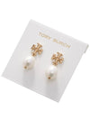 Kira Pearl Drop Earrings Gold - TORY BURCH - BALAAN 8