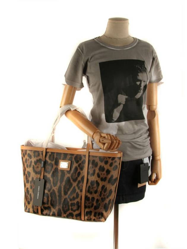 Leopard Tote Bag Brown - DOLCE&GABBANA - BALAAN 3