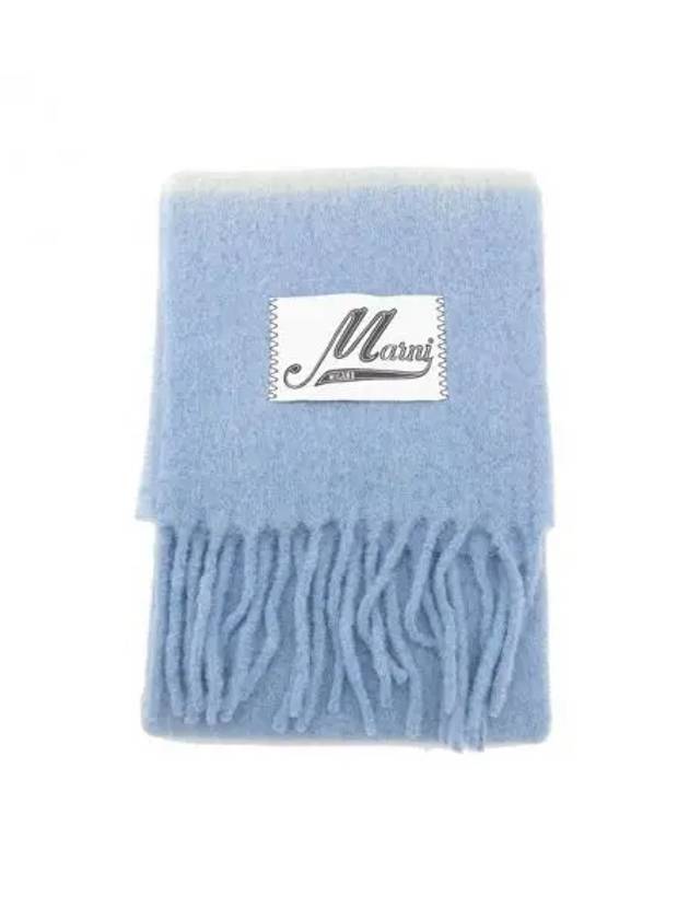 Striped Alpaca Mohair Muffler Blue - MARNI - BALAAN 2