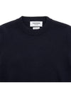 Milano Stitch Crewneck 4-Bar Cotton Crepe Knit Top Navy - THOM BROWNE - BALAAN 4