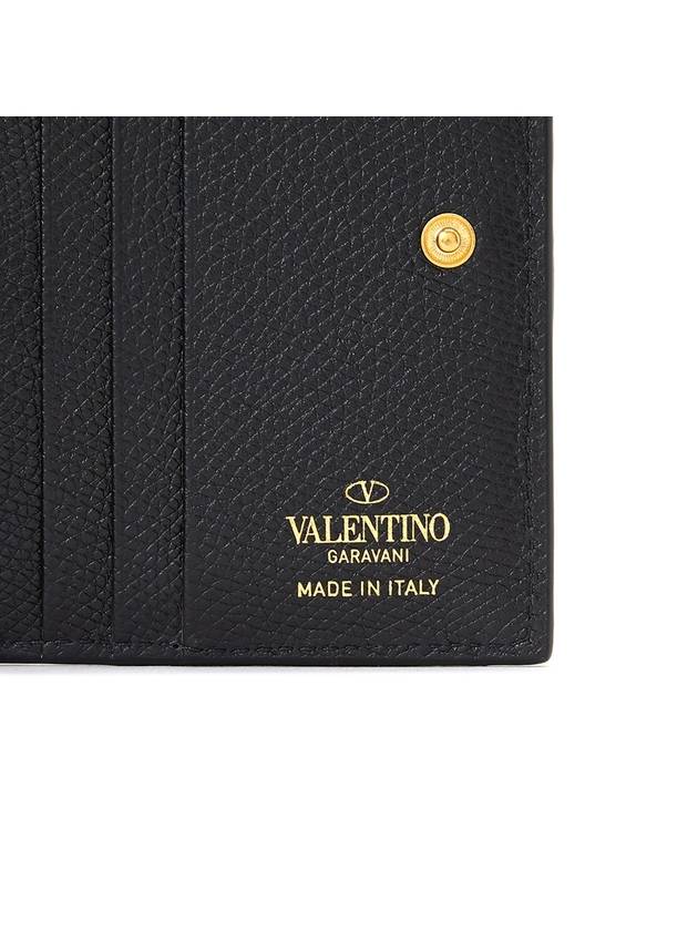 V Logo Compact Half Wallet Black - VALENTINO - BALAAN 9