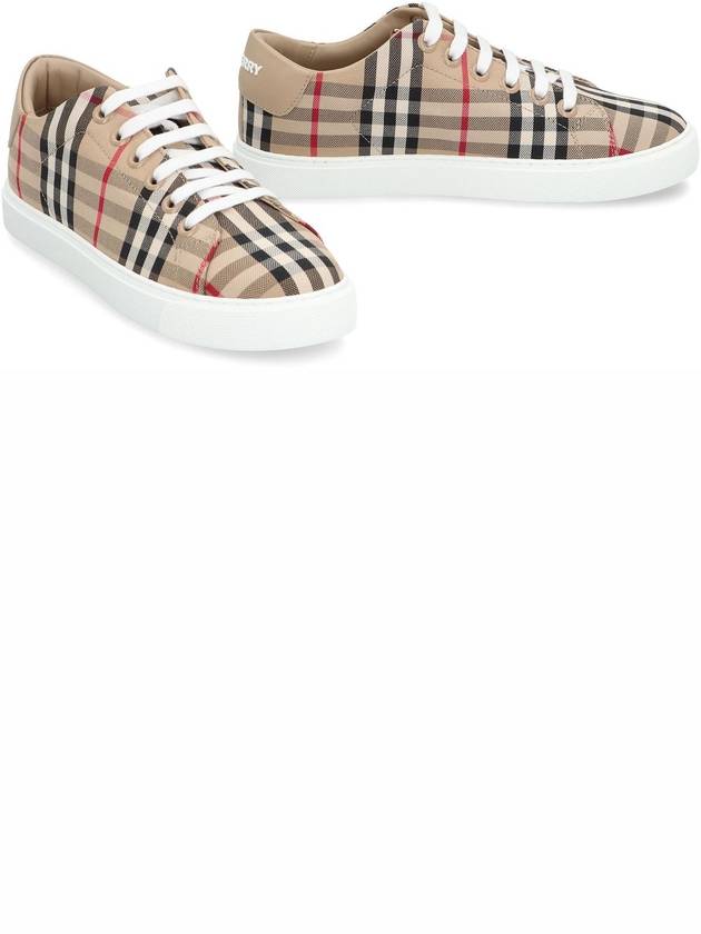 Vintage Check and Leather Sneakers Archive Beige - BURBERRY - BALAAN 4