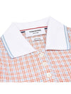 Checked Tweed Shrunken Short Sleeve Polo Pink - THOM BROWNE - BALAAN 6