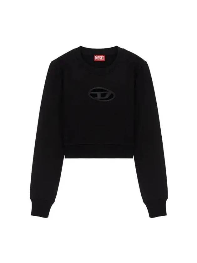 F Slimmy Cutout Logo Crop Sweatshirt Black - DIESEL - BALAAN 3