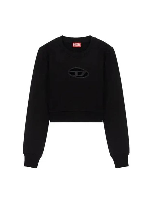 F Slimmy Cutout Logo Crop Sweatshirt Black - DIESEL - BALAAN 2