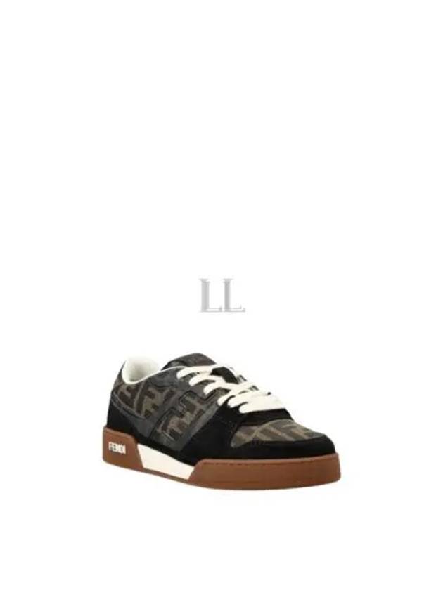 Match Canvas Low-Top With Black Suede - FENDI - BALAAN 2