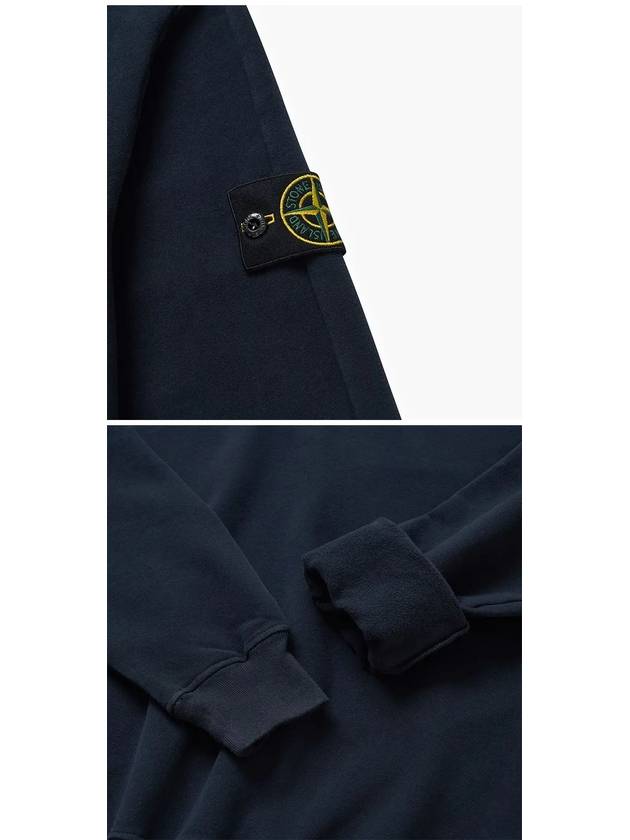 Stretch Cotton Fleece Mock Turtleneck Sweatshirt Navy - STONE ISLAND - BALAAN 4