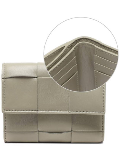 Intrecciato Tri-Fold Zip Half Wallet Khaki Green - BOTTEGA VENETA - BALAAN 2