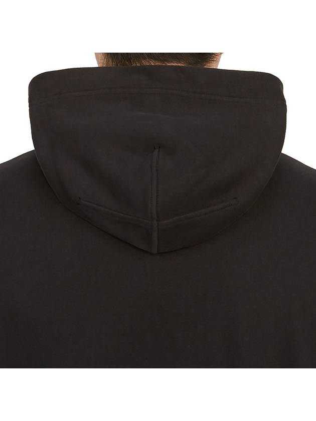 Brushed Cotton Fleece Garment Dyed Hooded Zip Up Black - STONE ISLAND - BALAAN 10