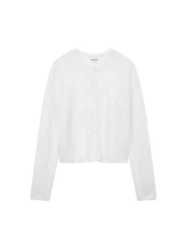 Alpaca blend crew neck cardigan white 270866 - REFORMATION - BALAAN 1